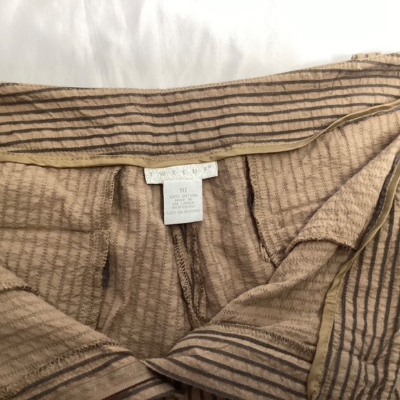 Tweeds Seersucker cotton brown stripe Capris with front and back pockets size 10 - Picture 11 of 16